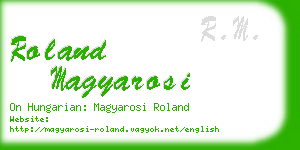 roland magyarosi business card